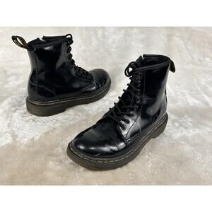Dr Doc Martens Air Wair Combat Boots Size 2, 1460J Lace Zip Up Kids Youth